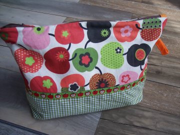 Kulturbeutel Kulturtasche Kosmetiktasche - mit Äpfel