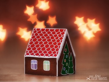 Bastel-Weihnachtskarte »Knusper, knusper, Knäuschen…« mit heraustrennbarem Knusperhaus