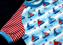 Kurzarmshirt SEGELBOOTE maritim Gr. 80 Wellen Baumwolle Jersey rot weiß hellblau 510.170524.113018_4