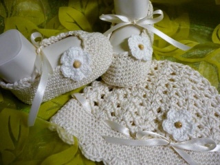 Taufset ,Babyset,Taufe, creme-weiß, Baby,Taufmütze ,Taufschuhe,Taufbekleidung,neu geboren,TRAUM-LEA