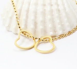Romantisches Armband zwei Herzen Herz- Anhänger vergoldet Freundschaftsarmband Valentinstag Muttertag Weihnachten Bettelarmband 5203.181105.113848_1