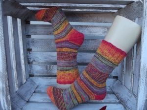 Socken handgestrickt Gr.40/41 / Wohlfühlsocken / Couchsocken *kunterbunt*