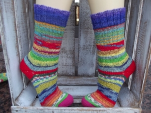 Handgestrickte Socken Gr.39/40 *kunterbunt 2* Wohlfühlsocken/Couchsocken 5256.190130.112925_socken007