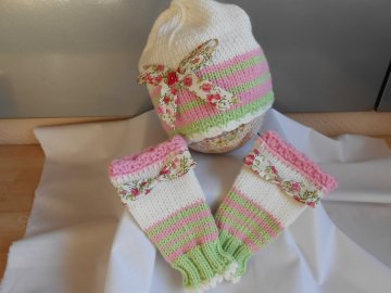zweiteiliges Mützenset für Mädchen