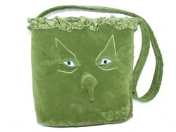RESERVIERT FÜR IRIS  Tasche Forest handgemachte Motivtasche aus Velourstoff