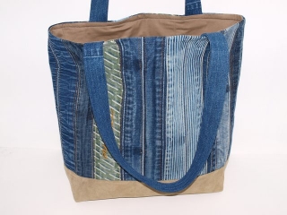 Jeanstasche  Banda, upcycling  Shopper aus used Jeans handgemacht 