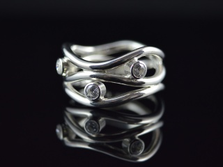 Silber-Ring -Gotas-  aus 925er Silber in reiner Handarbeit gefertigt