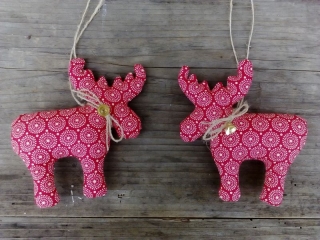 Mit liebe genähte Stoffelche für ihren Weihnachtsbaum, CHristbaumschmuck
