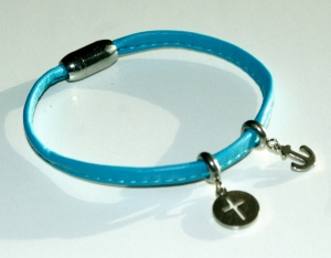 Armband KREUZ ANKER Nappaleder türkis Edelstahl zierlich 617.190129.215439_2