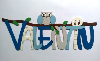 Handgefertigtes Namensschild, Türschild Schriftzug *Eule* für die Kinderzimmertüre