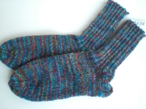 bunte handgestrickte warme Socken in Gr. 32/33 kaufen