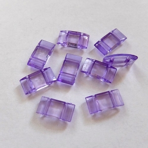 10x Trägerperlen aus Acryl mit zwei Fädellöchern, lila, zum Umfädeln mit Delicas oder Rocailles, für Ketten, Armbänder, Anhänger usw. 9647.190331.174035_tplila